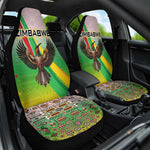 Vibe Zimbabwe Car Seat Cover Tribal-Inspired Background with Geometric Flag Color Design