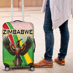 Vibe Zimbabwe Luggage Cover Tribal-Inspired Background with Geometric Flag Color Design