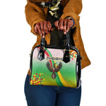 Vibe Zimbabwe Shoulder Handbag Tribal-Inspired Background with Geometric Flag Color Design
