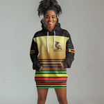 Pride Zimbabwe Hoodie Dress Zimbabwean Bird, Tribal Patterns and Pan-African Colors