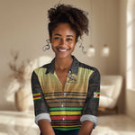 Pride Zimbabwe Women Casual Shirt Zimbabwean Bird, Tribal Patterns and Pan-African Colors