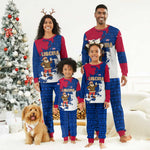Liberia Christmas Pajama Set Santa Claus Map Graphic and Red Blue Festive - African Pride