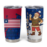 Liberia Christmas Tumbler Cup Santa Claus Map Graphic and Red Blue Festive - African Pride