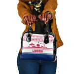 Liberia Christmas Shoulder Handbag Red Wildlife Silhouettes and White Blue Holiday - African Pride
