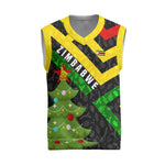 Zimbabwe Christmas Knitted V-Neck Vest Flag Colors Xmas Tree and Holiday - African Pride