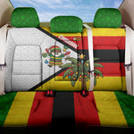 Zimbabwe Christmas Back Car Seat Cover Festive Santa Palm Tree and Red Yellow Green Flag - African Pride