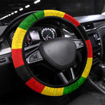 Zimbabwe Christmas Steering Wheel Cover Festive Santa Palm Tree and Red Yellow Green Flag - African Pride