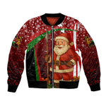 Kenya Christmas Bomber Jacket Santa Claus Spear and Red Green Harambee Crest - African Pride