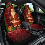 Kenya Christmas Car Seat Cover Santa Claus Spear and Red Green Harambee Crest - African Pride