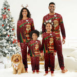 Kenya Christmas Pajama Set Santa Claus Spear and Red Green Harambee Crest - African Pride