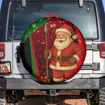 Kenya Christmas Spare Tire Cover Santa Claus Spear and Red Green Harambee Crest - African Pride