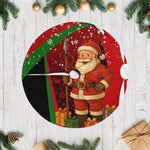 Kenya Christmas Tree Skirt Santa Claus Spear and Red Green Harambee Crest - African Pride