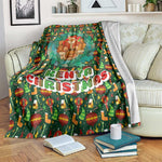 Kenya Christmas Blanket Santa Feast Scene and Festive Wreath Pattern - African Pride