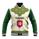 Tunisia Flag Baseball Jacket with National Crest and Emblem