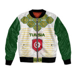 Tunisia Flag Bomber Jacket with National Crest and Emblem
