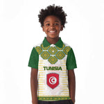 Tunisia Flag Kid Polo Shirt with National Crest and Emblem