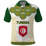 Tunisia Flag Polo Shirt with National Crest and Emblem
