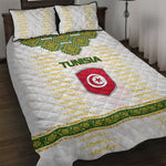 Tunisia Flag Quilt Bed Set with National Crest and Emblem