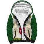 Tunisia Flag Sherpa Hoodie with National Crest and Emblem