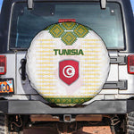 Tunisia Flag Spare Tire Cover with National Crest and Emblem