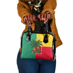 Benin Christmas Shoulder Handbag Palm Tree Dolls and Red Yellow Green Festive - African Pride