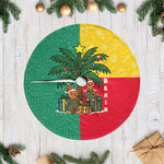 Benin Christmas Tree Skirt Palm Tree Dolls and Red Yellow Green Festive - African Pride