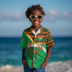 Burkina Faso Heritage Kid Hawaiian Shirt Tribal Spears and National Emblem - African Pride