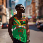 Burkina Faso Heritage Men Tank Top Tribal Spears and National Emblem - African Pride