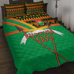 Burkina Faso Heritage Quilt Bed Set Tribal Spears and National Emblem - African Pride