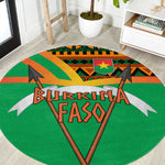 Burkina Faso Heritage Round Carpet Tribal Spears and National Emblem - African Pride