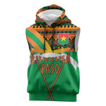 Burkina Faso Heritage Sleeveless Hoodie Tribal Spears and National Emblem - African Pride