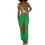 Burkina Faso Heritage Tank Maxi Dress Tribal Spears and National Emblem - African Pride