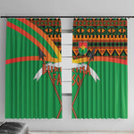 Burkina Faso Heritage Window Curtain Tribal Spears and National Emblem - African Pride