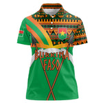 Burkina Faso Heritage Women Polo Shirt Tribal Spears and National Emblem - African Pride