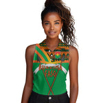 Burkina Faso Heritage Women Sleeveless Polo Shirt Tribal Spears and National Emblem - African Pride