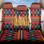 Burkina Faso Back Car Seat Cover Kente Flag Red Green Blue Geometric - African Pride
