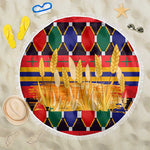 Burkina Faso Beach Blanket Kente Flag Red Green Blue Geometric - African Pride
