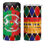Burkina Faso 4 in 1 Can Cooler Tumbler Kente Flag Red Green Blue Geometric - African Pride