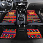 Burkina Faso Car Mats Kente Flag Red Green Blue Geometric - African Pride