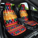 Burkina Faso Car Seat Cover Kente Flag Red Green Blue Geometric - African Pride