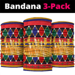 Burkina Faso Neck Gaiter Kente Flag Red Green Blue Geometric - African Pride