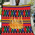Burkina Faso Quilt Kente Flag Red Green Blue Geometric - African Pride