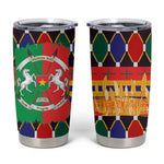 Burkina Faso Tumbler Cup Kente Flag Red Green Blue Geometric - African Pride