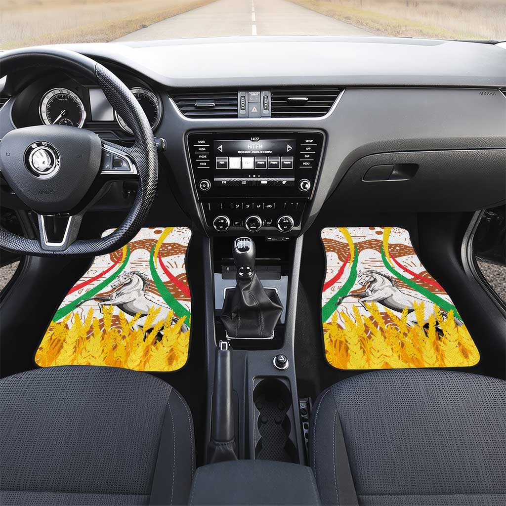 Burkina Faso Rising Horse Car Mats Golden Harvest and National Pride - African Pride