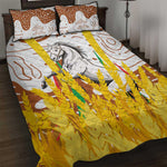 Burkina Faso Rising Horse Quilt Bed Set Golden Harvest and National Pride - African Pride