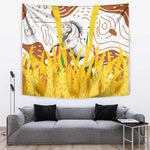Burkina Faso Rising Horse Tapestry Golden Harvest and National Pride - African Pride
