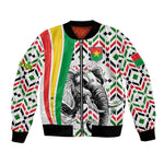 Burkina Faso Bomber Jacket Red Green Black Geometric - African Pride