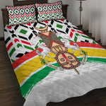 Burkina Faso Quilt Bed Set Red Green Black Geometric - African Pride