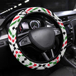 Burkina Faso Steering Wheel Cover Red Green Black Geometric - African Pride