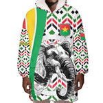 Burkina Faso Wearable Blanket Hoodie Red Green Black Geometric - African Pride